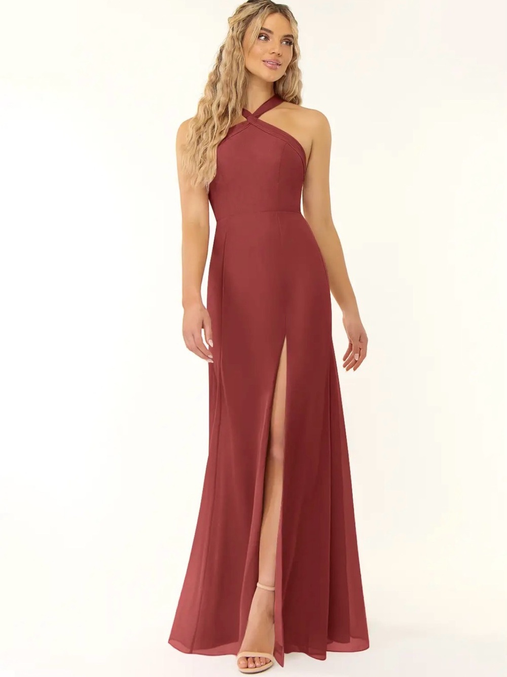Azazie Rue Dress in Terracotta